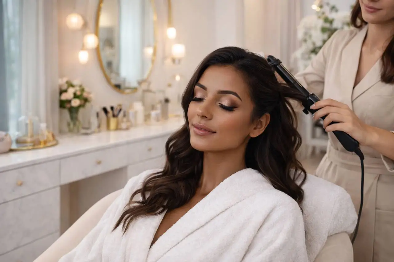 Elegant beauty studio interior with feminine styling